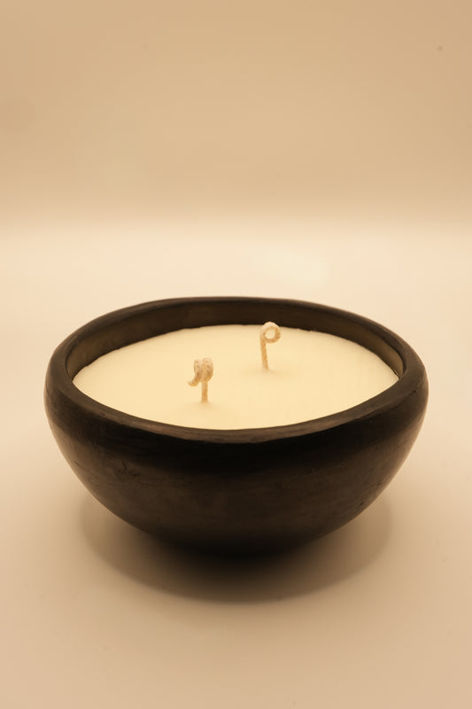 Black Ceramic Bowl Candle